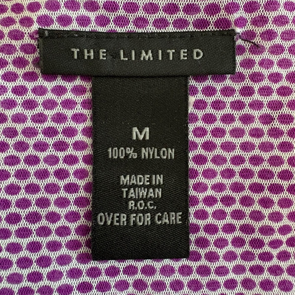 The Limited Purple Abstract Print Ruched Top Womens Medium Y2K Asymmetrical Long - Picture 5 of 5